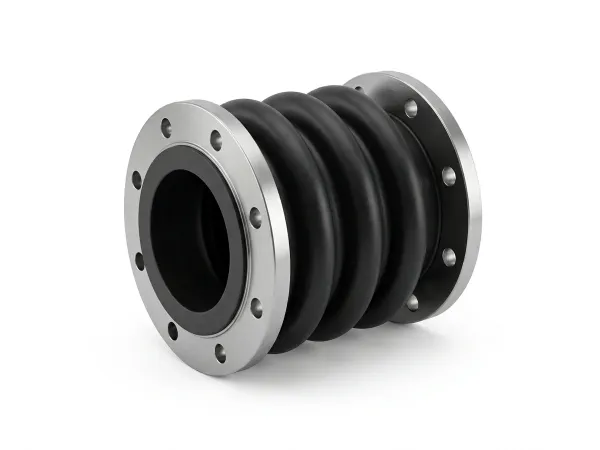 Rubber expansion joint with flanged ends