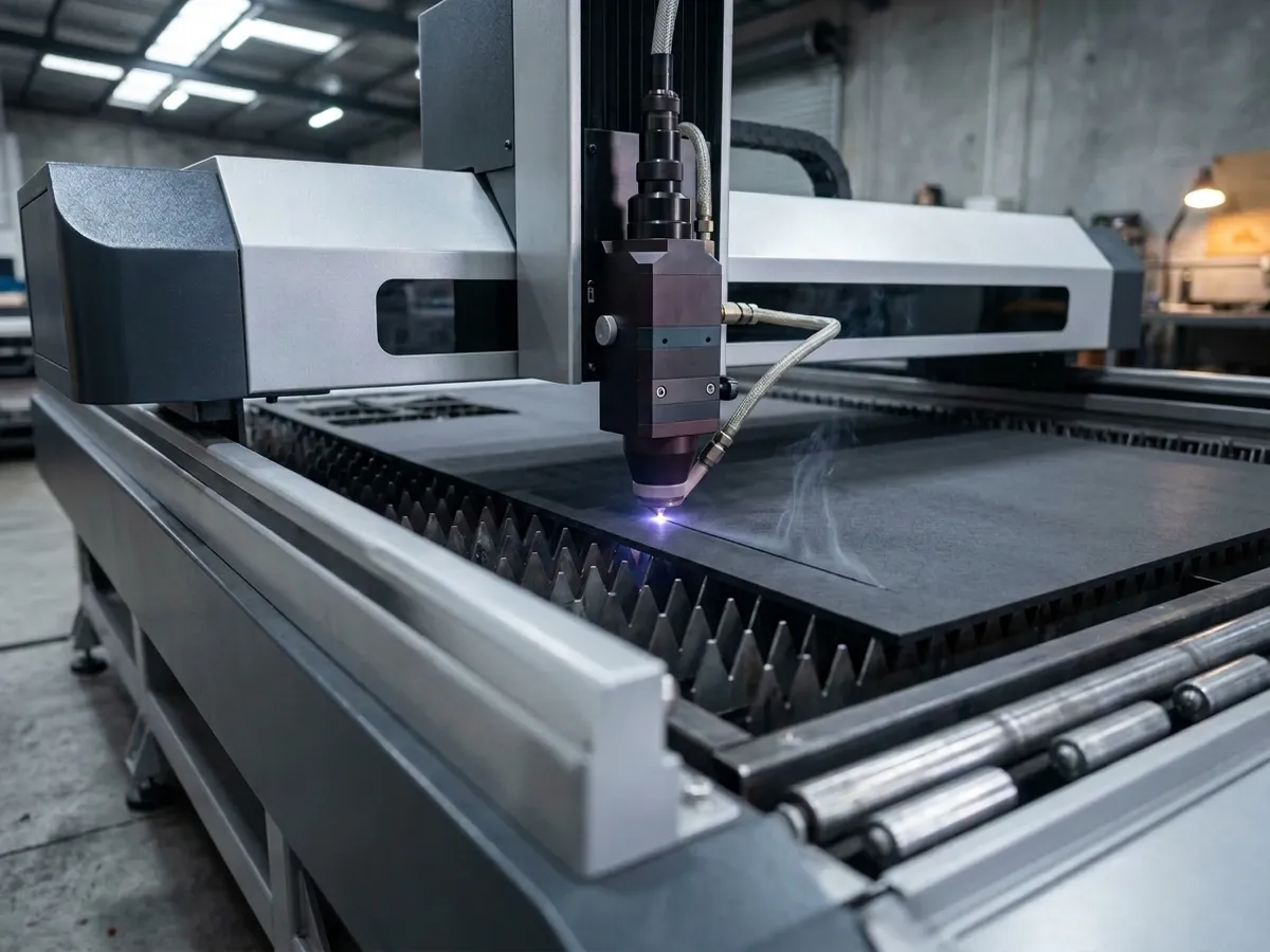 CO2 laser cutter cutting a non-metallic gasket profile
