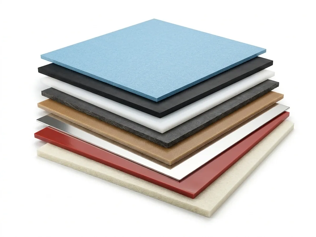 Stacked raw gasket sheet materials in mixed grades and thicknesses